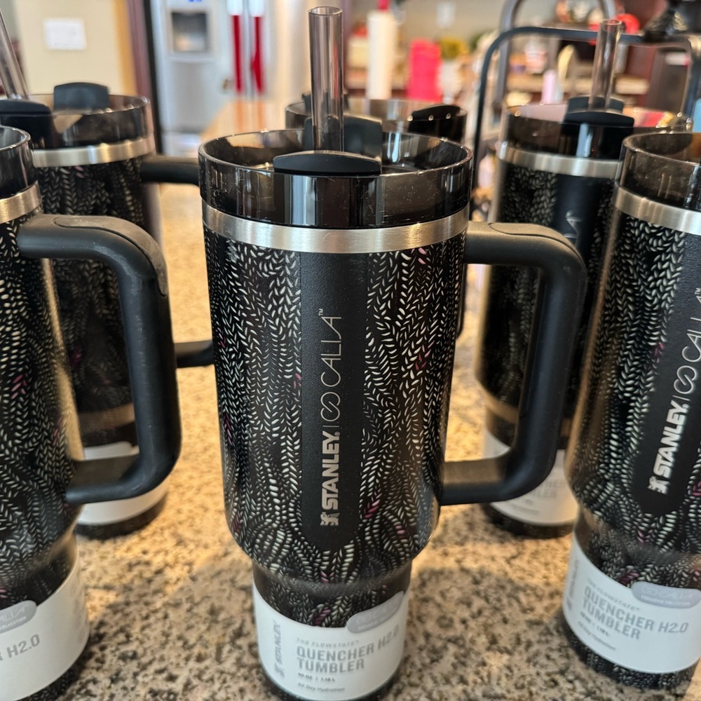 Stanley Black Patterned Tumbler with Handle